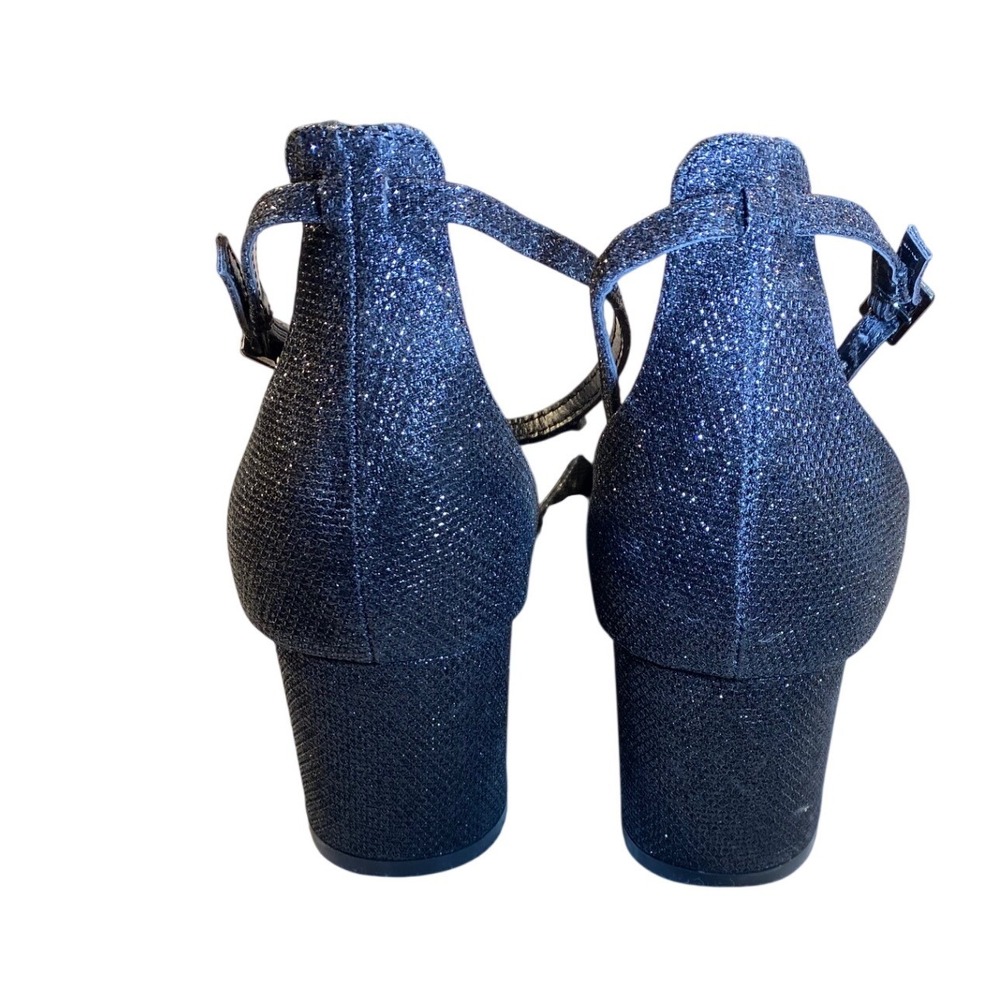 Bcbgeneration Black Glitter Square Toe Block Heel… - image 4